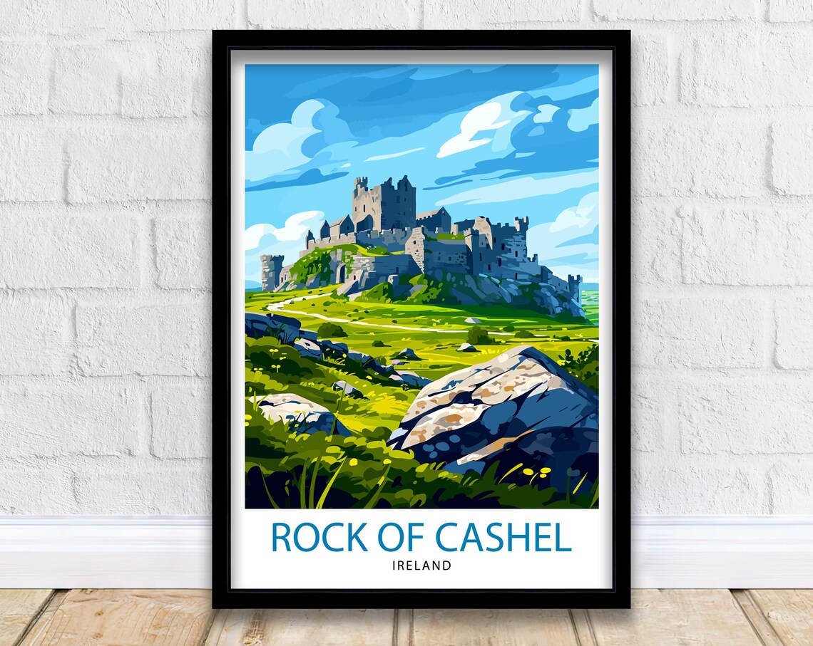 Rock Of Cashel Ireland Travel Poster, Historic Landmark