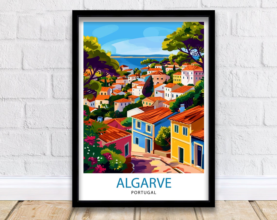 Algarve Portugal Travel Print Algarve Wall Decor Algarve Poster Portugal Travel Prints Algarve Art Print Algarve Illustration Algarve Wall