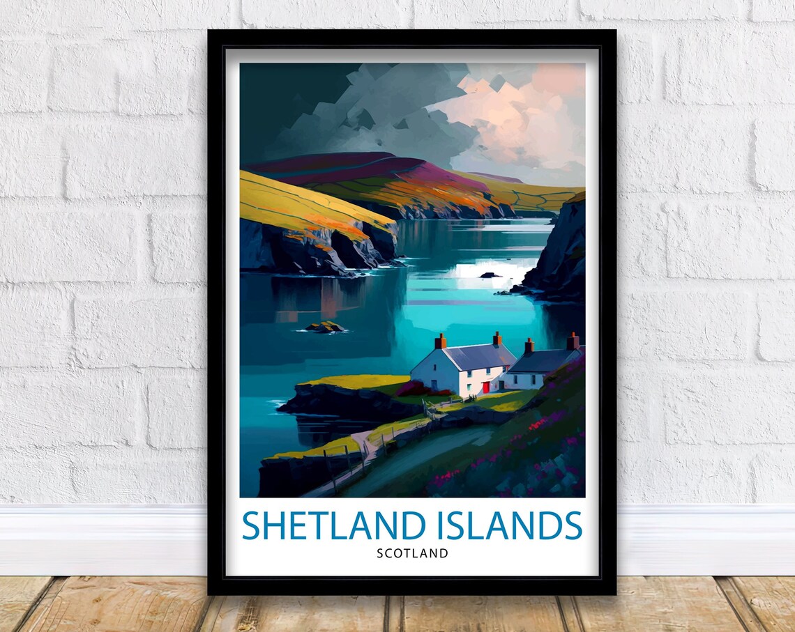 Shetland Islands Travel Poster, Scotland Wall Decor