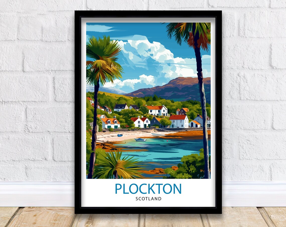 Plockton Scotland Travel Poster, Highland Village
