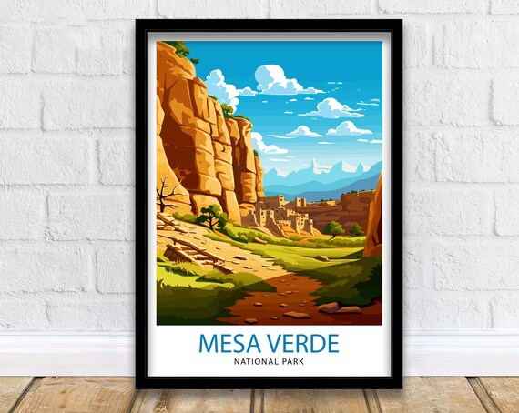 Mesa Verde National Park Cliff Dwellings Canyon Red Rock Poster