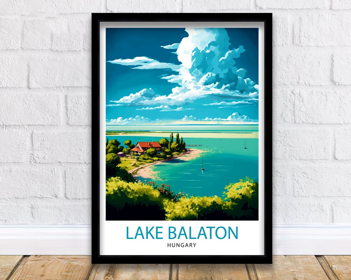 Lake Balaton Hungary Travel Poster, Home Decor