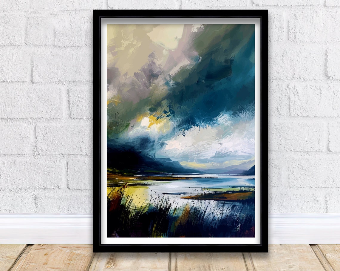 Glencoe Scottish Highlands Moody Abstract Highland Loch Poster