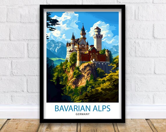 Neuschwanstein Castle Bavarian Alps Germany Fairytale Art Poster