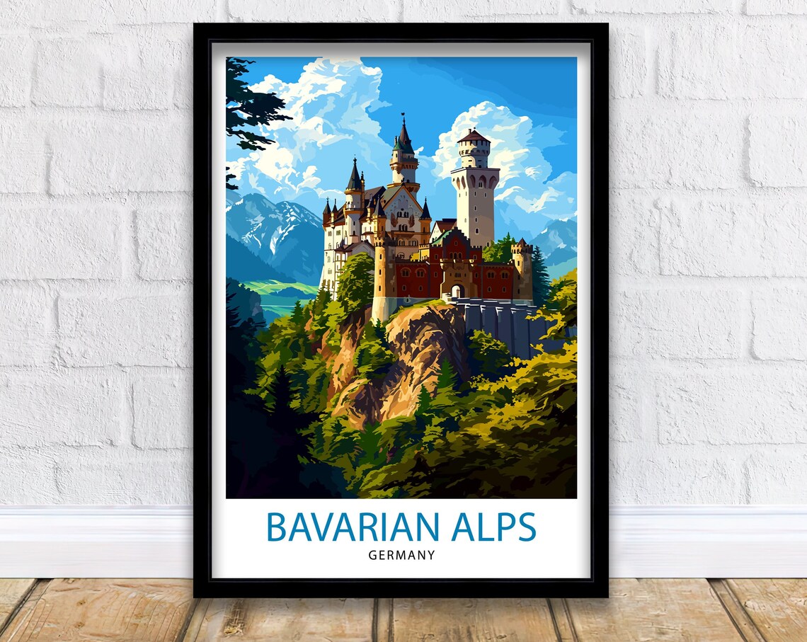 Neuschwanstein Castle Bavarian Alps Germany Fairytale Art Poster