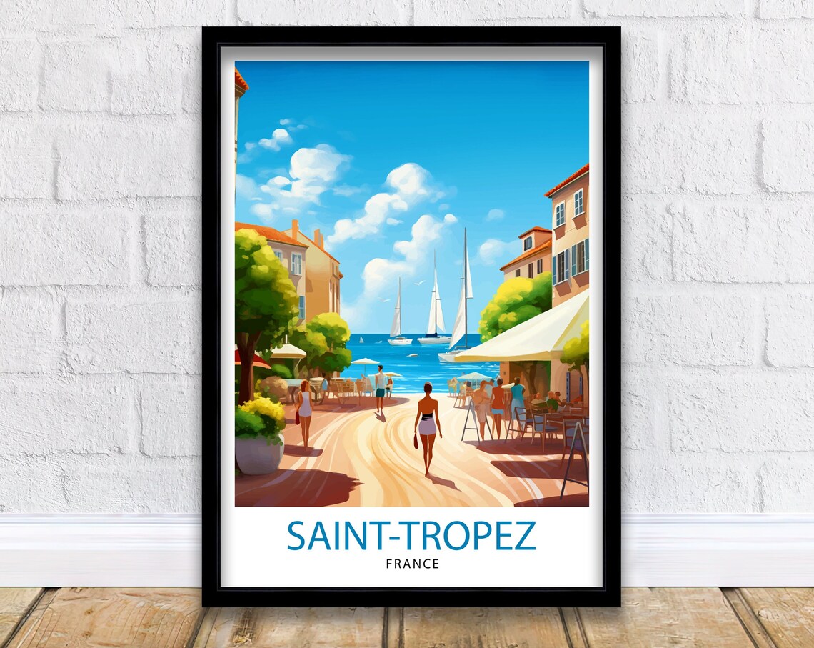 St Tropez France Travel Print St Tropez Wall Decor St Tropez Poster French Riviera Travel Prints St Tropez Art Print St Tropez