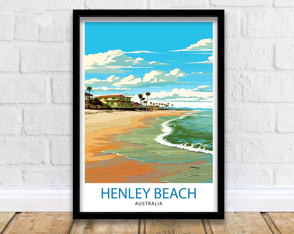 Henley Beach Australia Calm Shoreline Sunset Promenade Poster