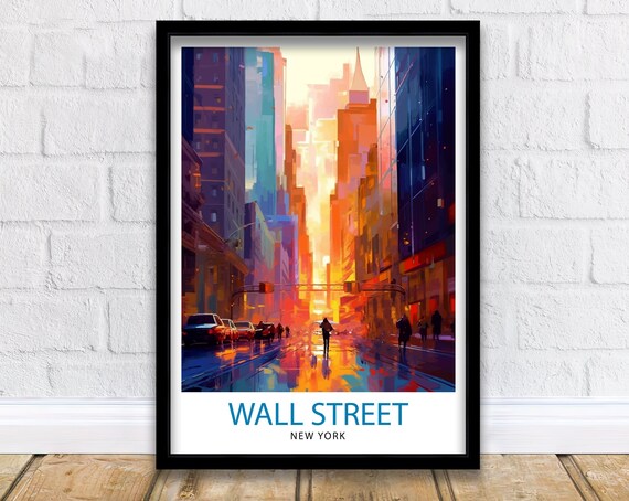 Wall Street New York City Sunset Financial District Street Poster