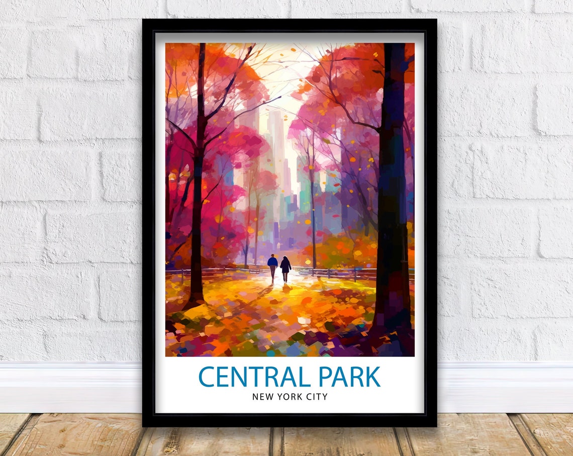 Central Park New York City Fall Autumn Colors Walkway Poster