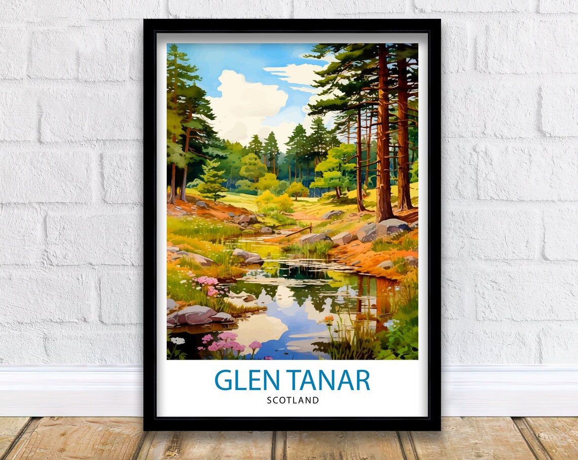 Glen Tanar Scotland Travel Poster, Wall Decor