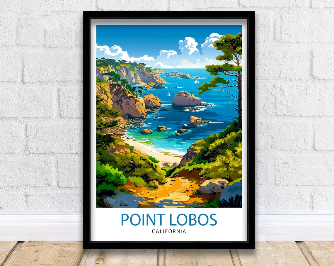 Point Lobos California Travel Poster, Wall Decor