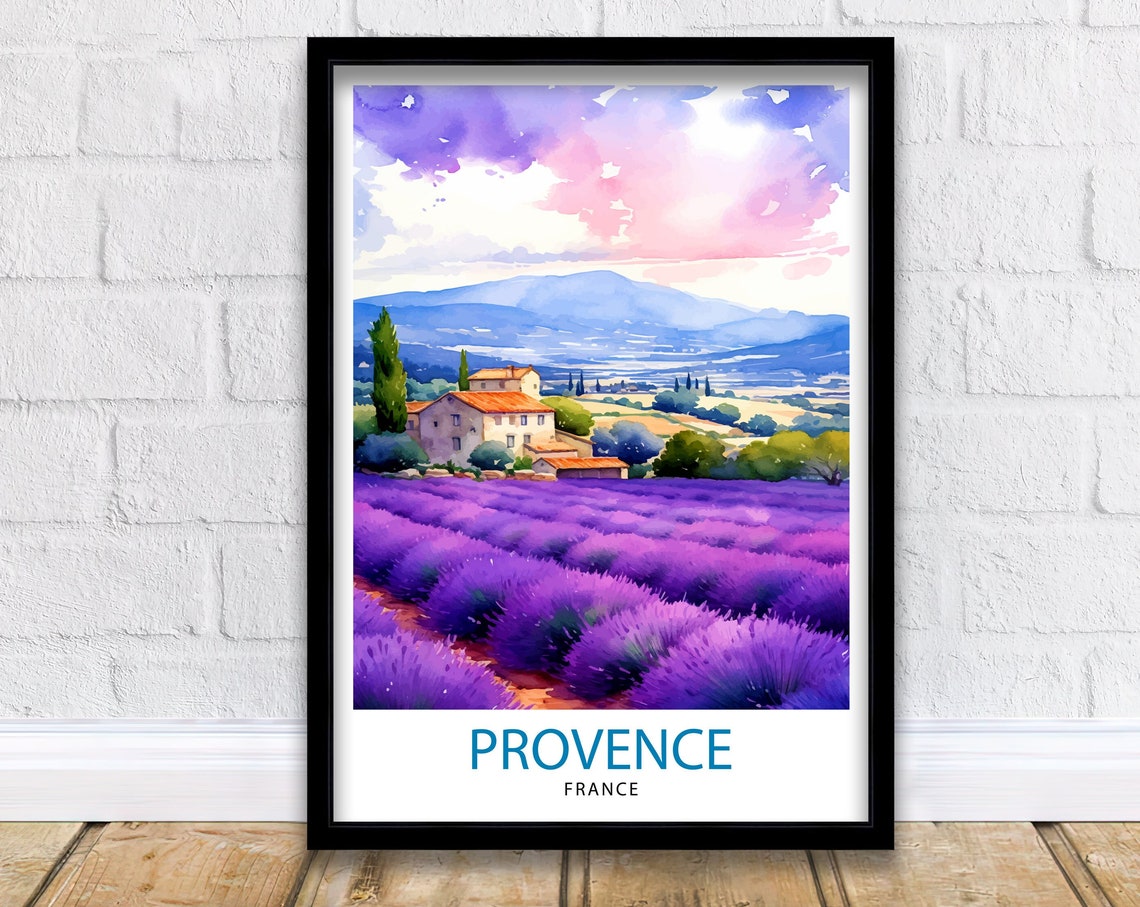 Provence France Travel Print Provence Wall Decor Provence Home Living Decor Provence France Illustration Travel Poster Gift For Provence