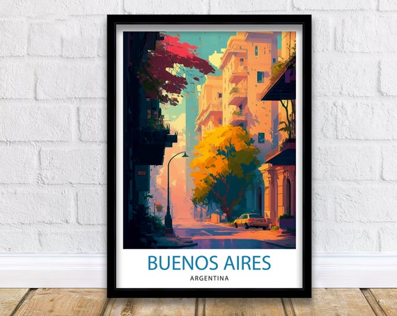 Buenos Aires Argentina Travel Print Buenos Aires Wall Decor Buenos Aires Home Living Decor Buenos Aires Illustration Travel Poster