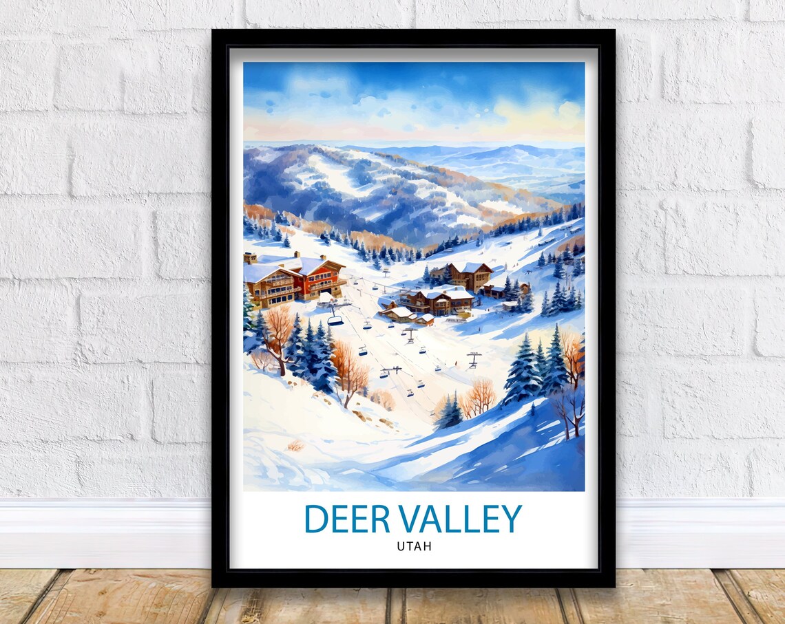 Deer Valley Ski Resort Art Print, Deer Valley Decor