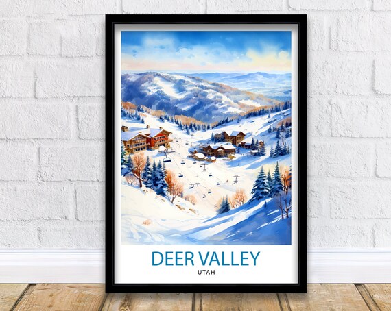 Deer Valley Ski Resort Art Print, Deer Valley Decor