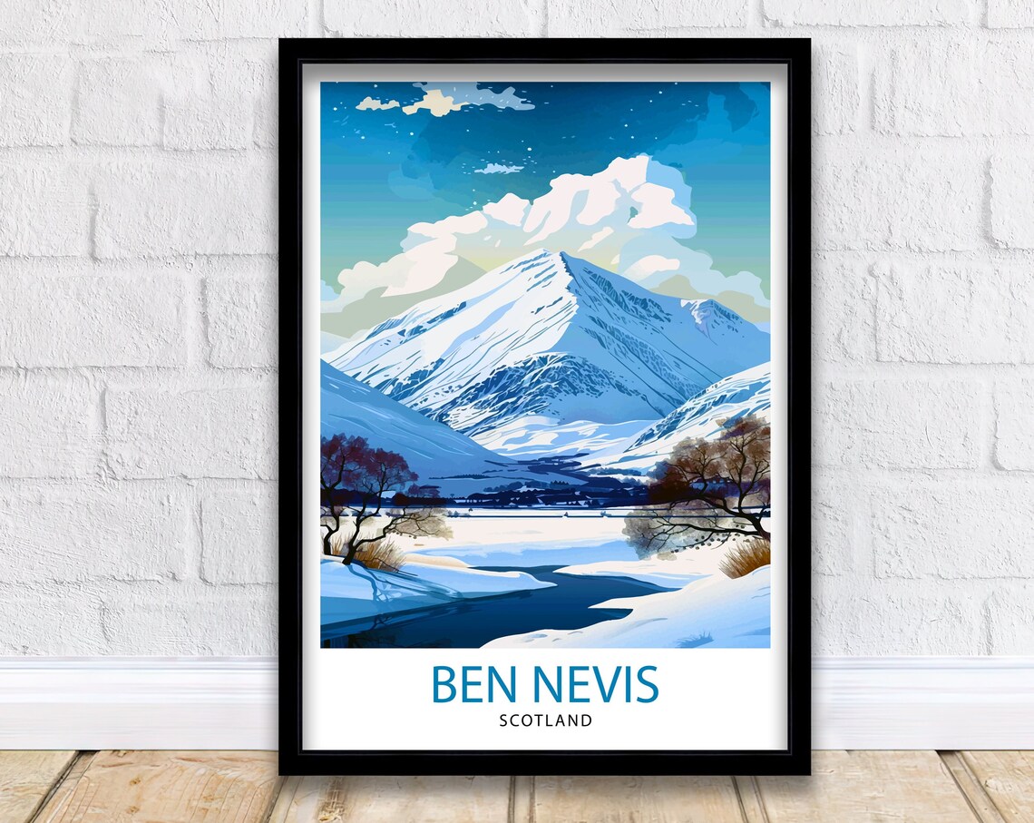 Ben Nevis Scottish Mountain Decor, Travel Poster