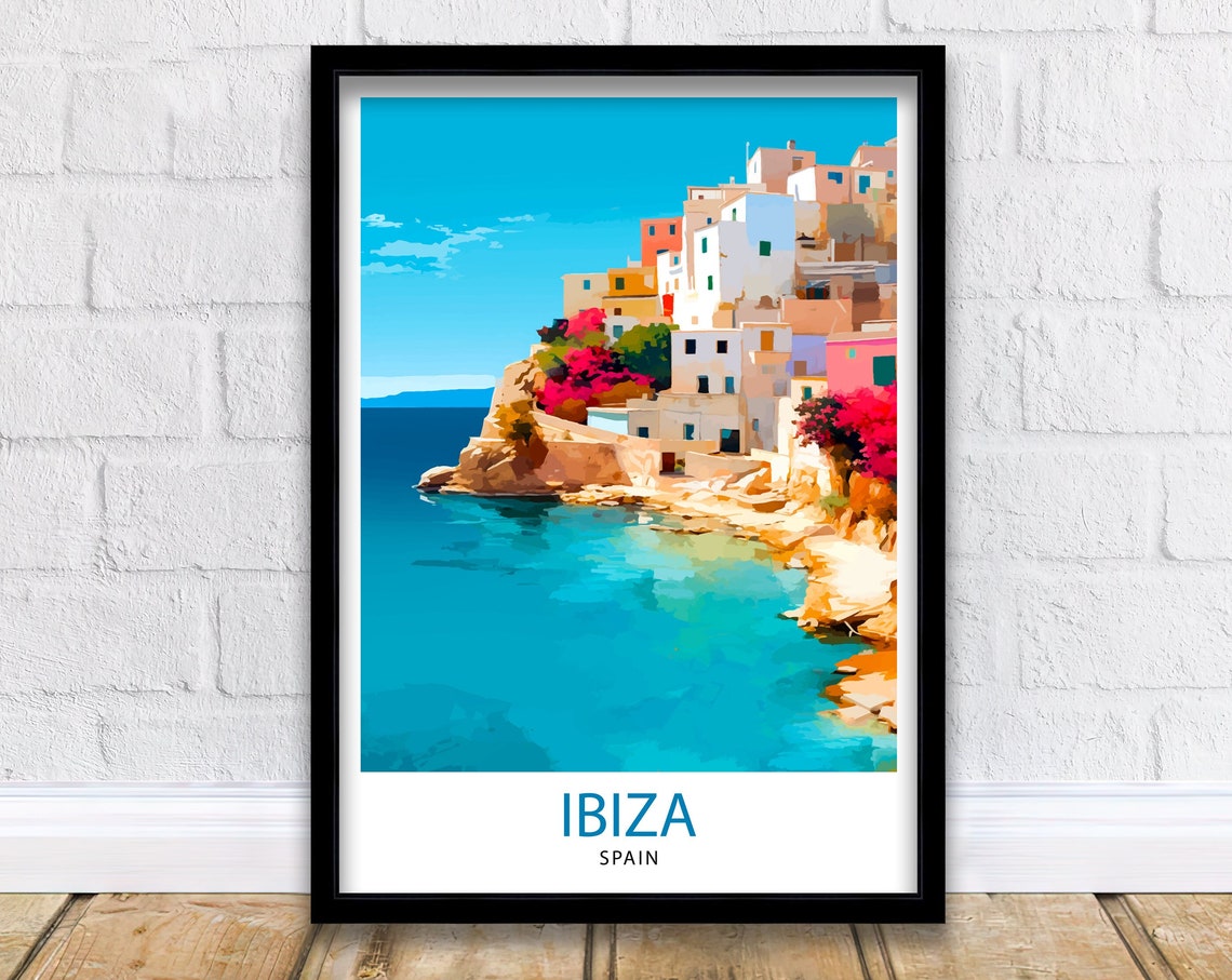 Ibiza Travel Print Ibiza Wall Art Ibiza Home Decor Ibiza Illustration Travel Poster Gift For Ibiza Lovers Spain Travel Print