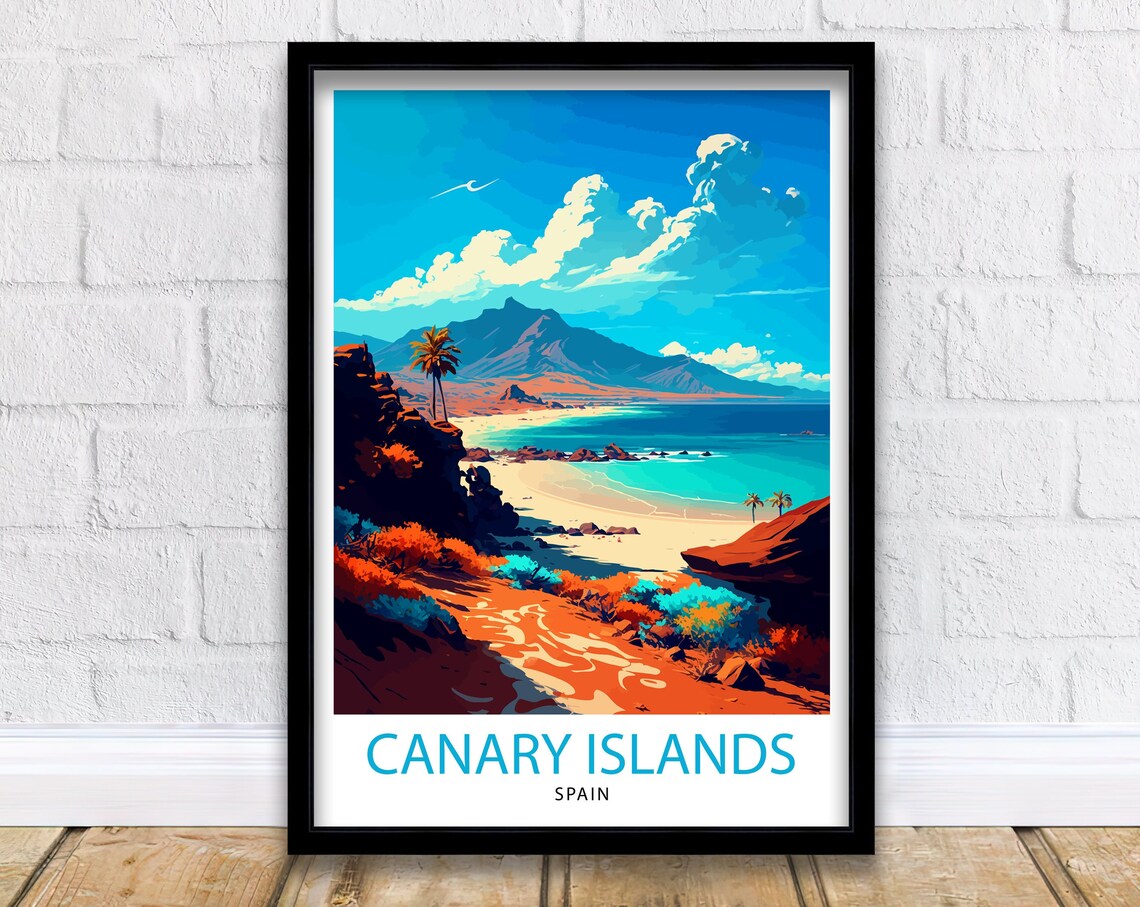 Canary Islands Travel Poster, Spain Travel Decor