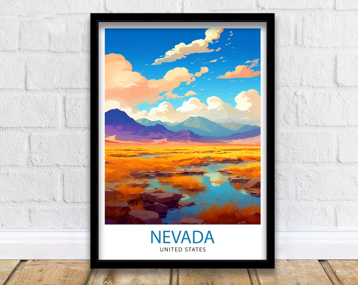 Nevada US Travel Poster, American Southwest Decor