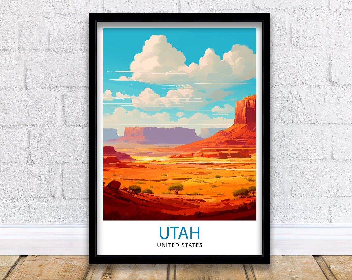 Utah Red Rock Desert Mesas Landscape Southwest Art Travel Poster