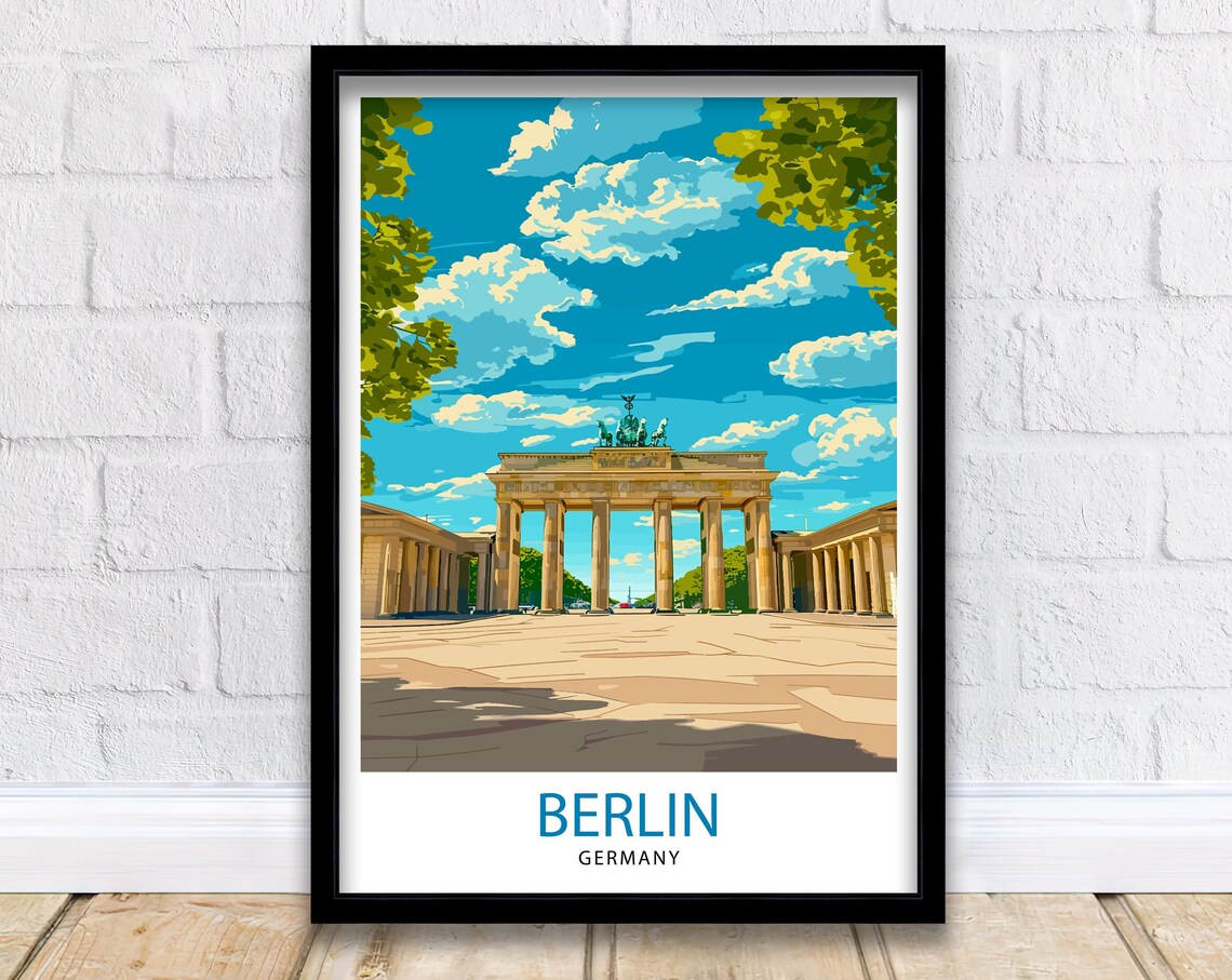 Berlin Germany Vintage Travel Poster, Wall Decor