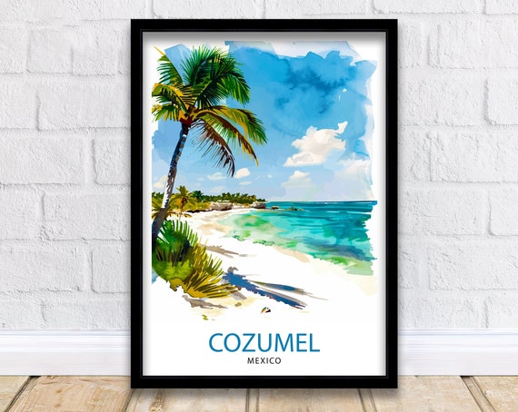 Cozumel Mexico Travel Print Wall Art Cozumel Wall Hanging Home Dcor Cozumel Gift Art Lovers Mexico Art Lover Gift Print Art