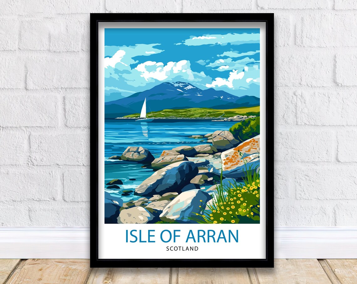 Isle Of Arran Scotland Travel Poster, Arran Illustration