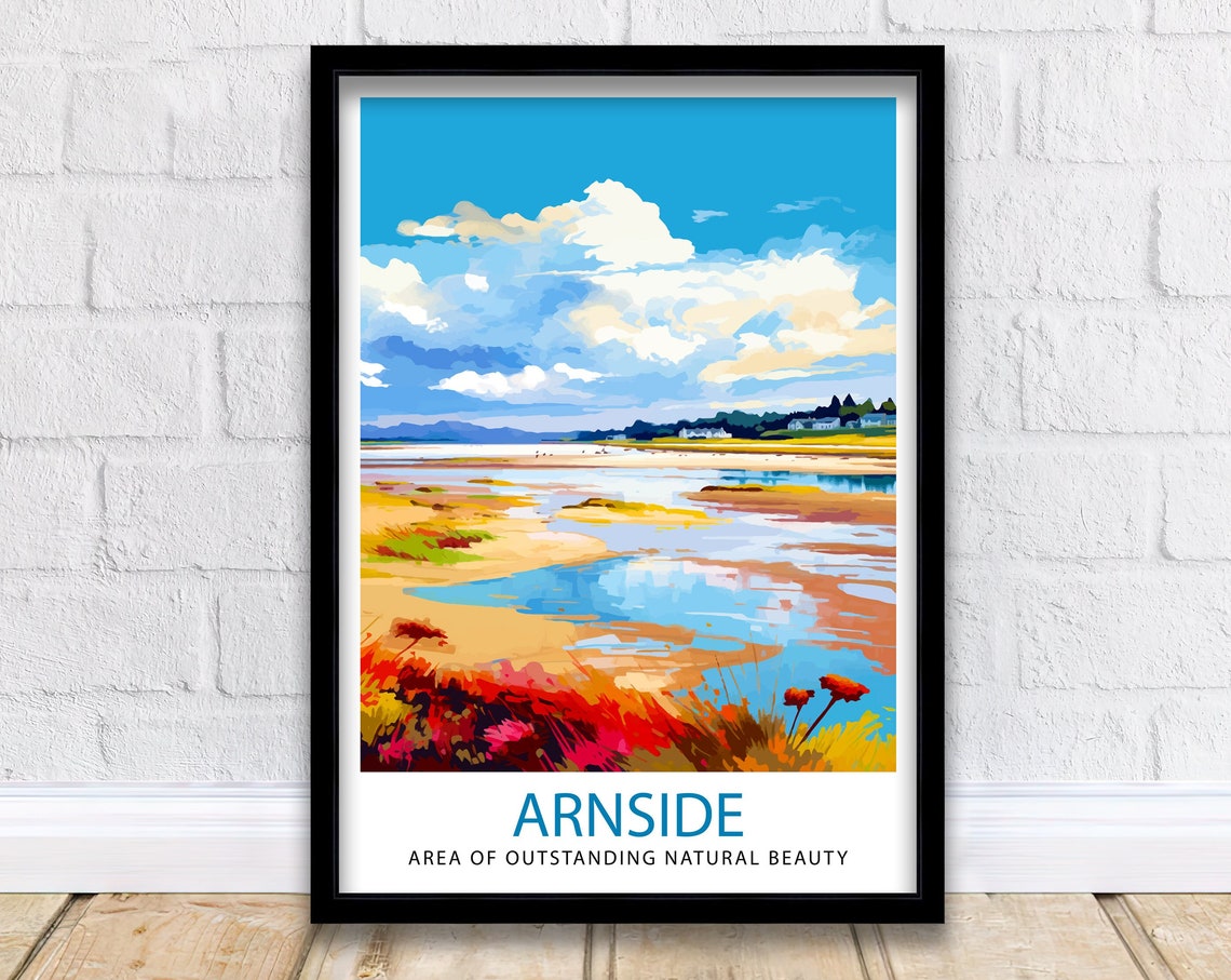 Arnside AONB Coastal Estuary Wildflower Illustration Art Poster