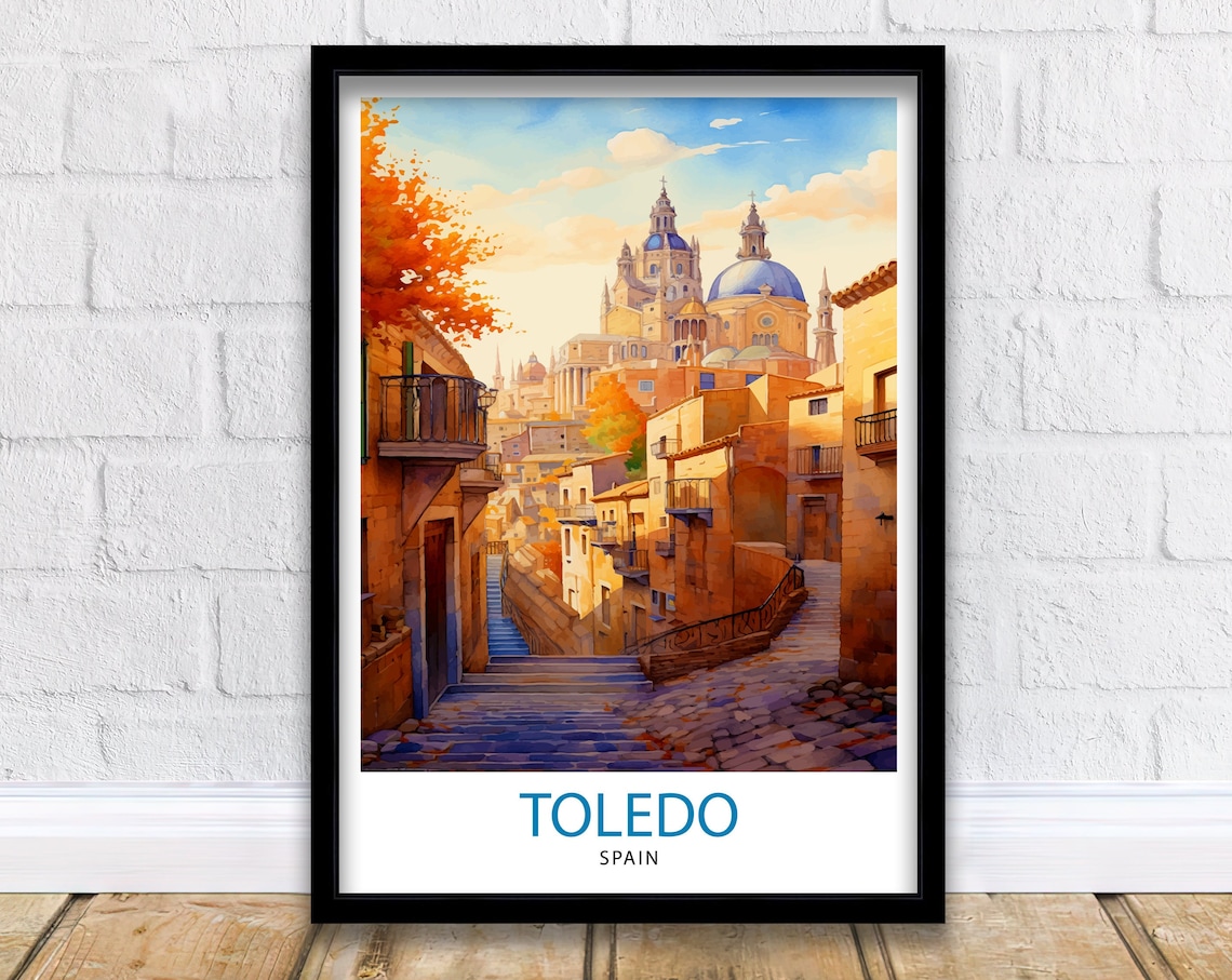 Toledo Spain Travel Poster, Europe Wall Decor