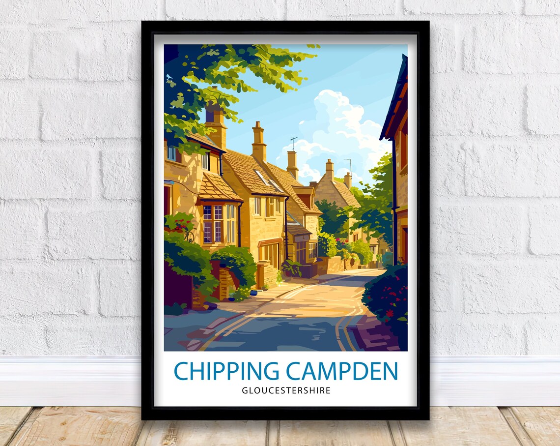 Chipping Campden England Travel Poster, Cotswolds