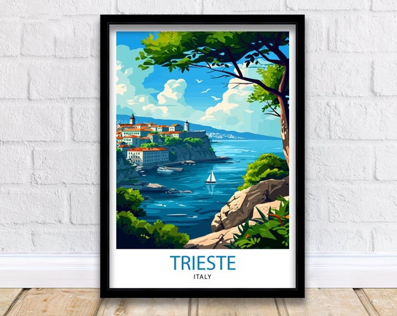 Trieste Italy Travel Poster, Europe Wall Art