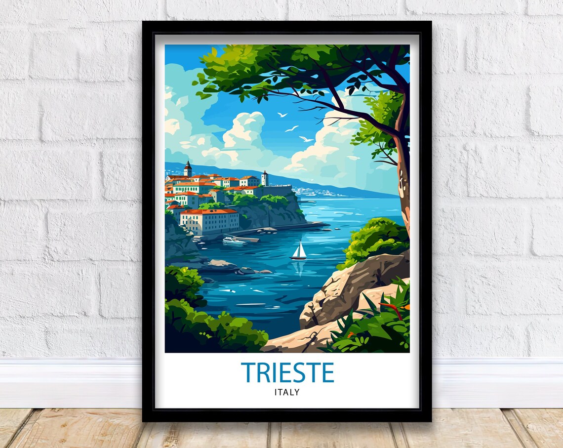 Trieste Italy Travel Poster, Europe Wall Art
