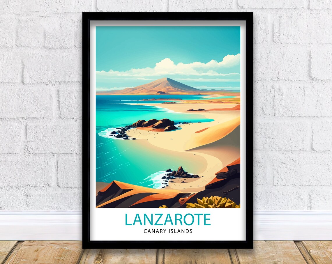 Lanzarote Travel Poster, Spain Wall Art Print