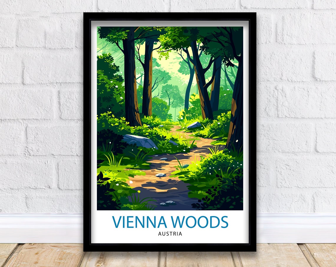 Vienna Woods Austria Forest Path Green Nature Trail Travel Poster