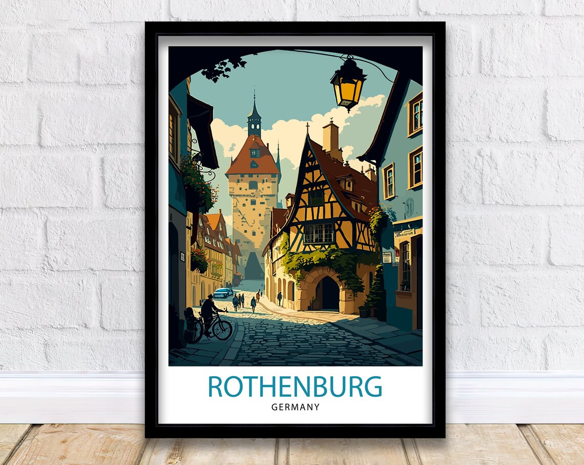 Rothenburg Vintage Travel Poster, Germany