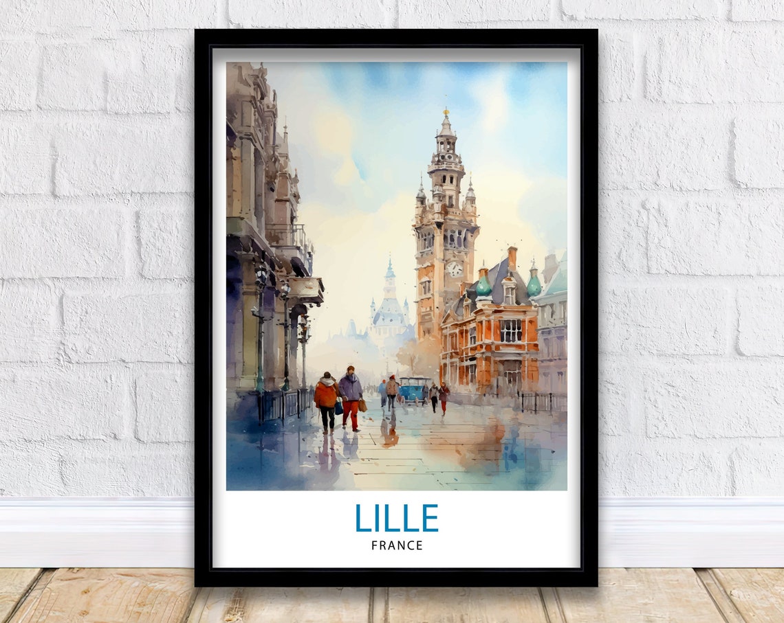 Lille France Travel Print Lille Wall Decor Lille Poster France Travel Prints Lille Art Print Lille Illustration Lille