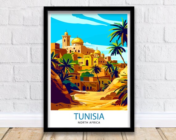 Tunisia Travel Print Wall Decor Wall Art Tunisia Wall Hanging Home Dcor Tunisia Gift Art Lovers North Africa Art Lover Gift Print Art