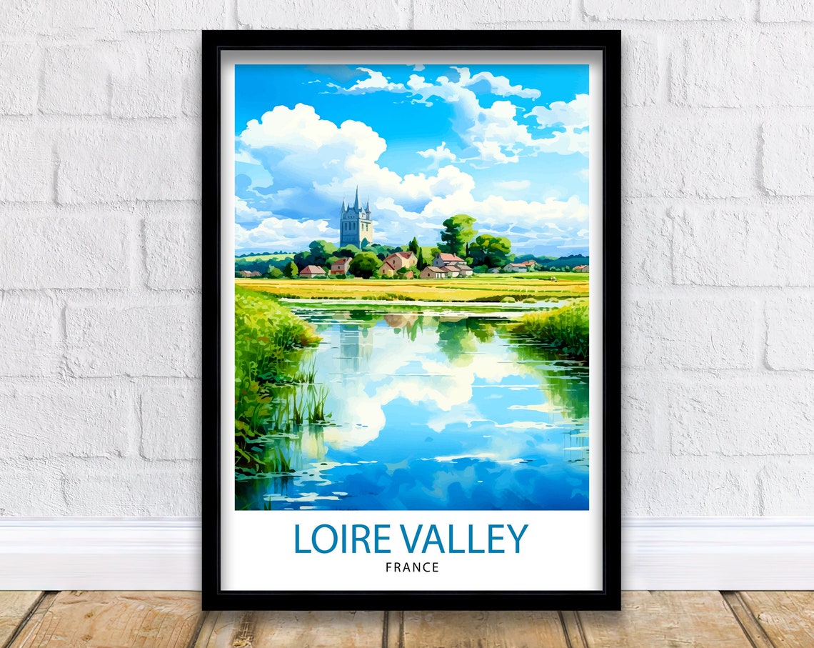 Loire Valley Travel Print Wall Decor Loire Valley Poster France Travel Prints Loire Valley Art Print Loire Valley Illustration Loire Valley