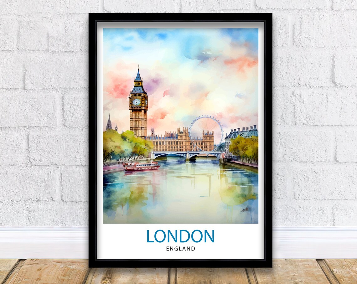 London Travel Poster, London Illustration Art Print