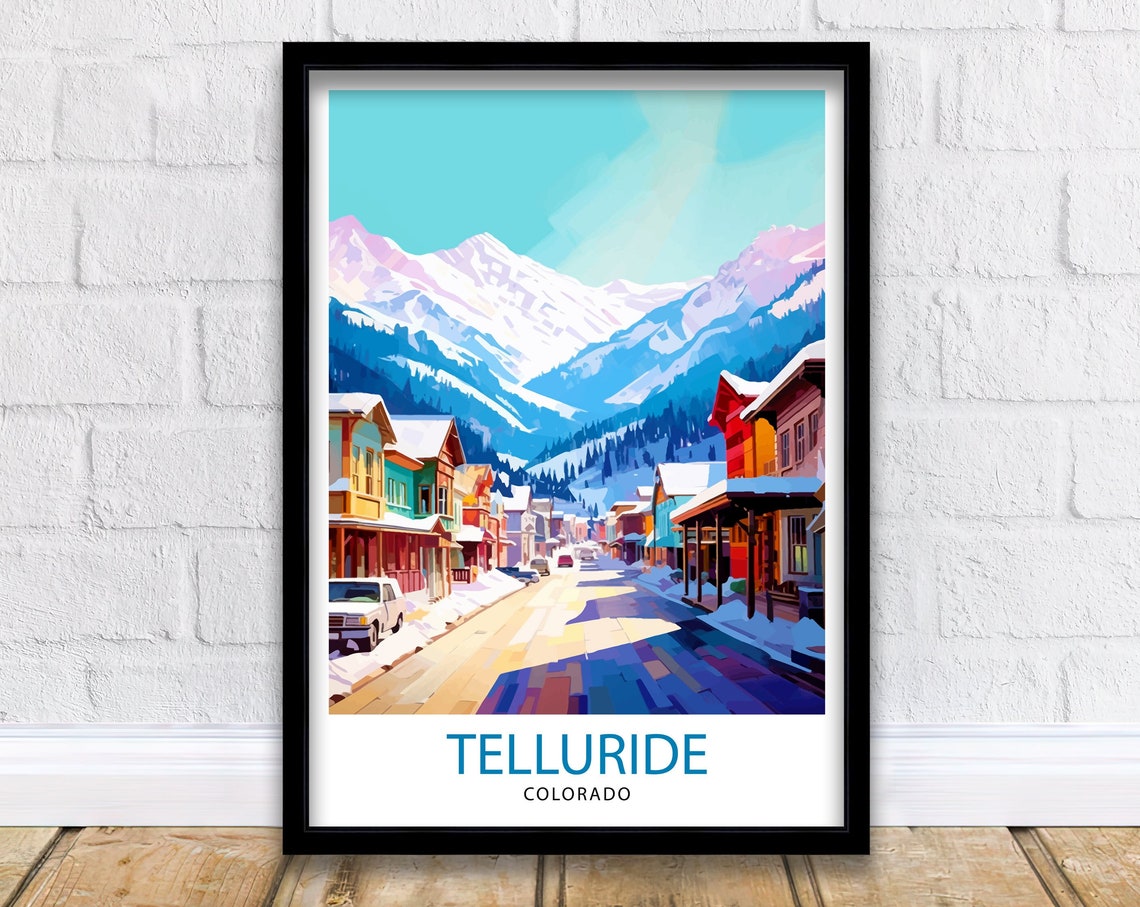 Telluride Colorado Travel Print Colorado Wall Decor Telluride Poster Rocky Mountain Travel Prints Colorado Art Print Telluride
