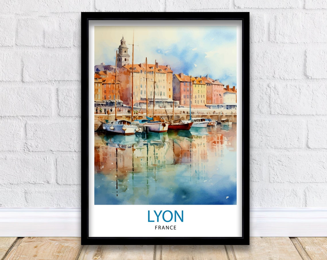 Lyon France Travel Print Lyon Wall Decor Lyon Poster France Travel Prints Lyon Art Print Lyon Illustration Lyon Wall Art France Print