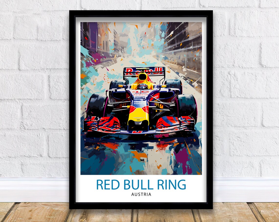 Red Bull Ring Austria Formula Race Car Dynamic Motorsport Art Poster