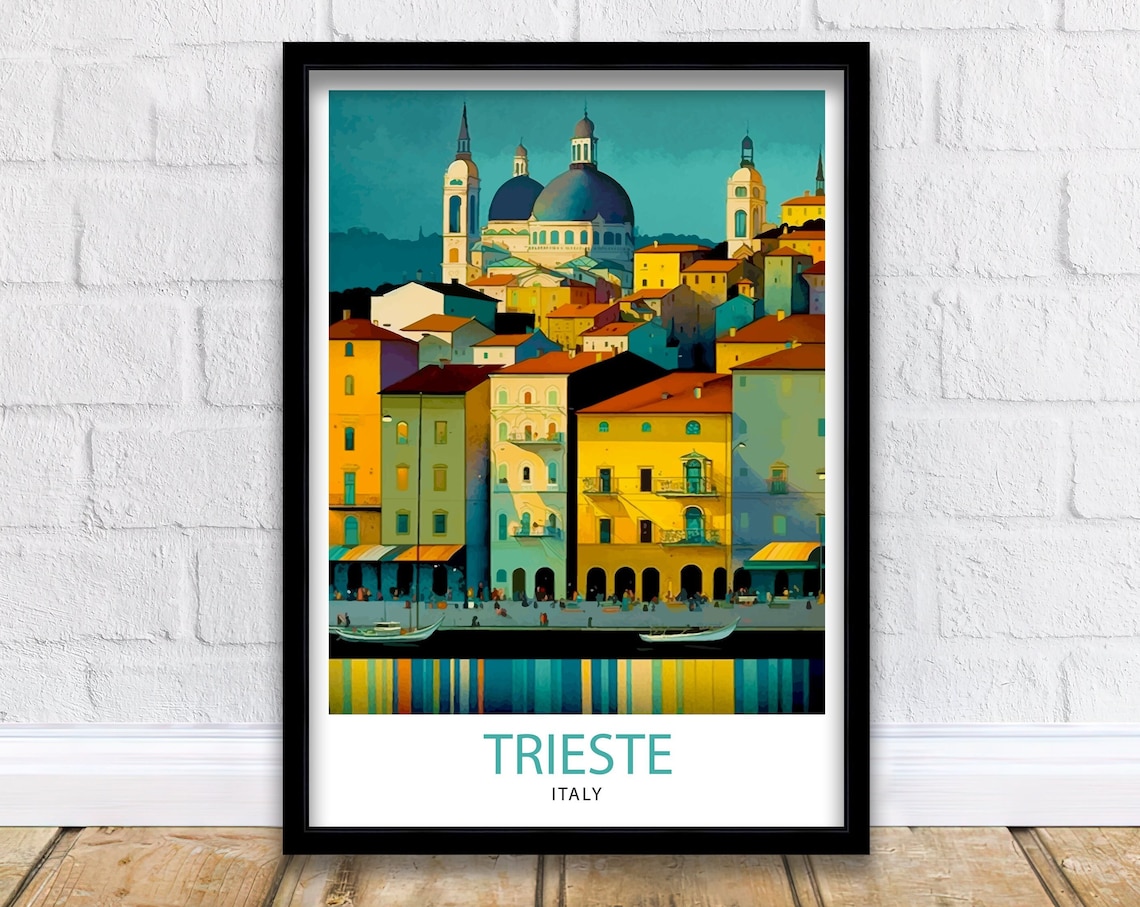 Trieste Italy Travel Poster, European Place Art