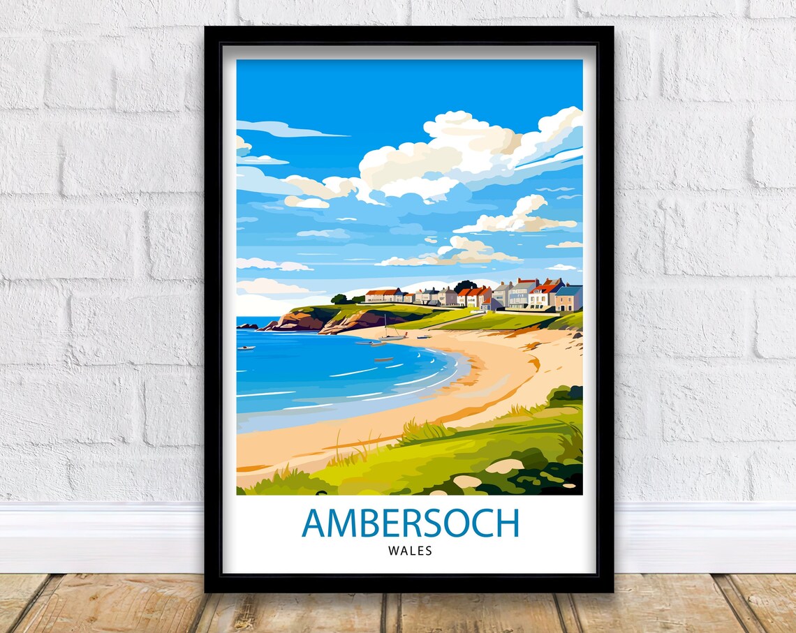 Abersoch Wales Travel Poster, Travel Print