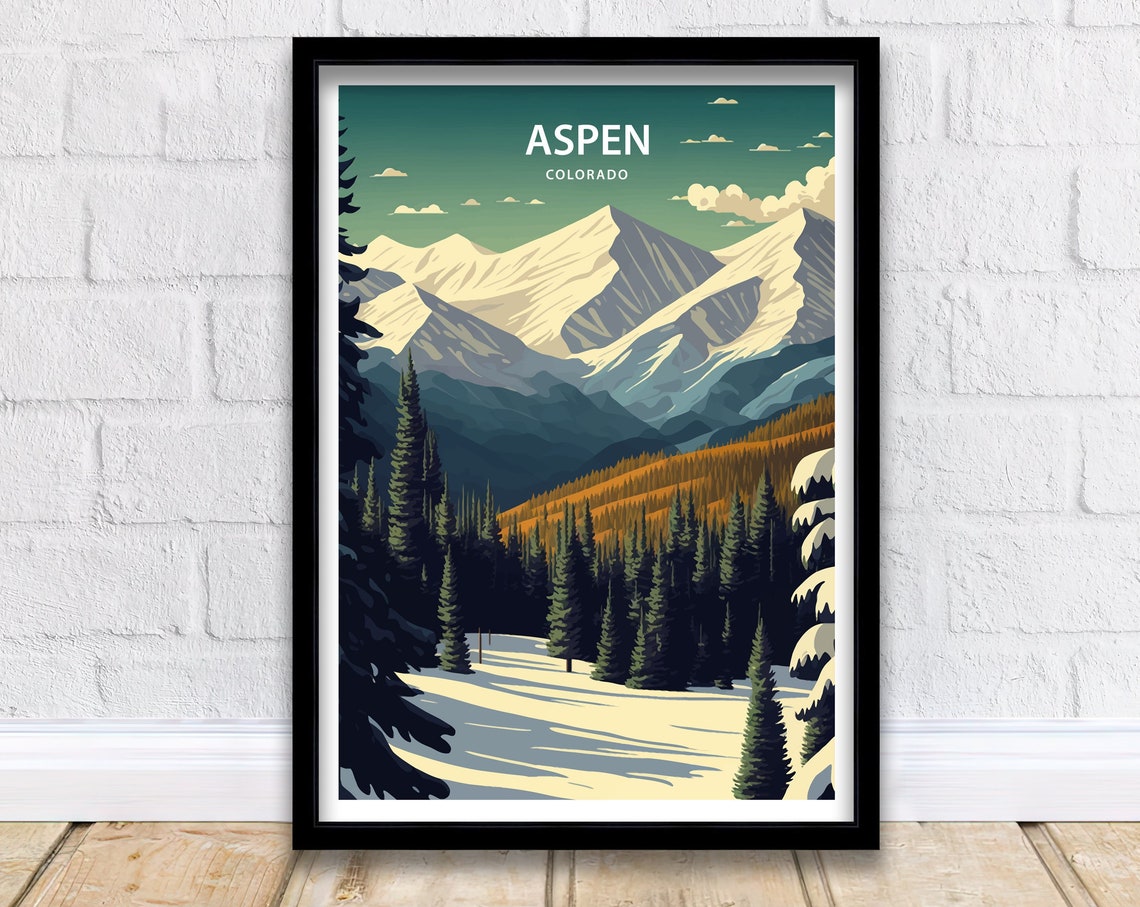 Aspen Art Print Aspen Aspen Art Aspen Print Aspen Poster Aspen Wall Art Aspen Colorado Travel Poster Aspen Painting