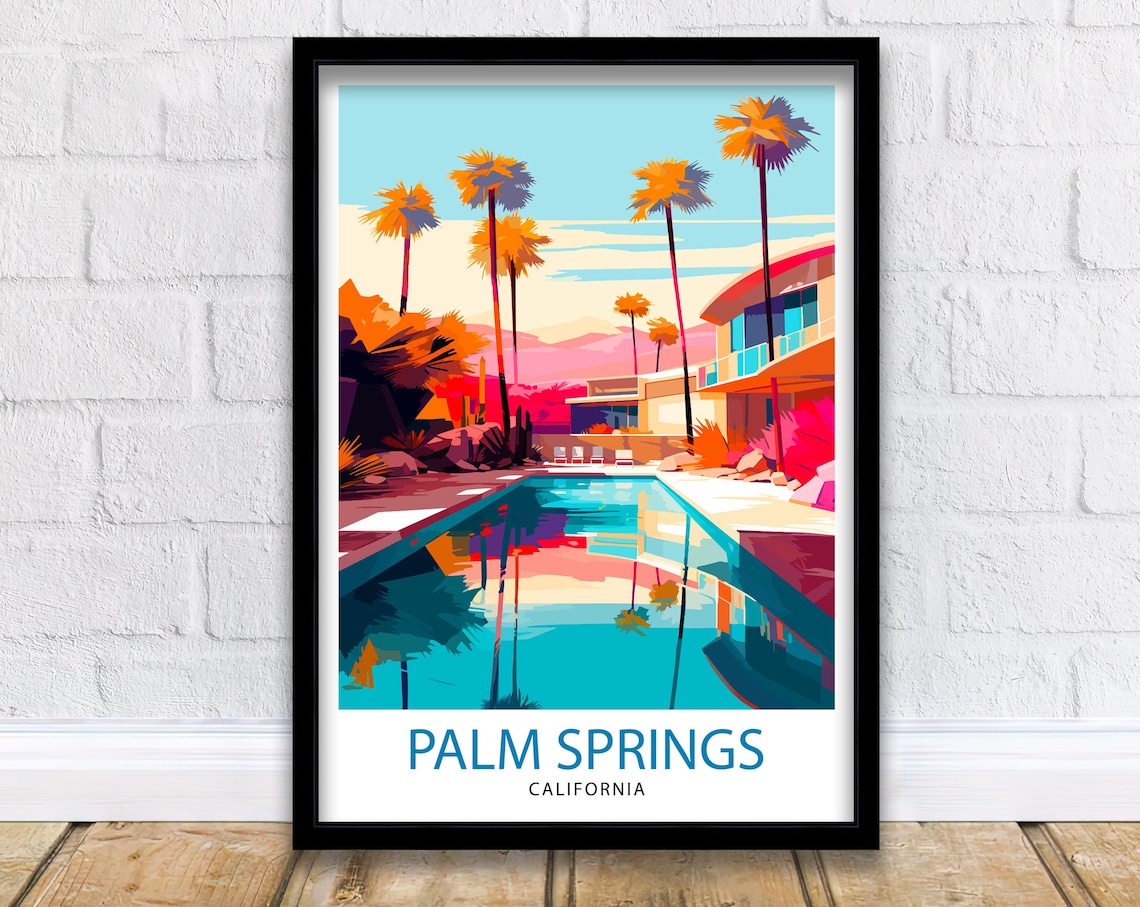 Palm Springs California Travel Poster, Home Decor