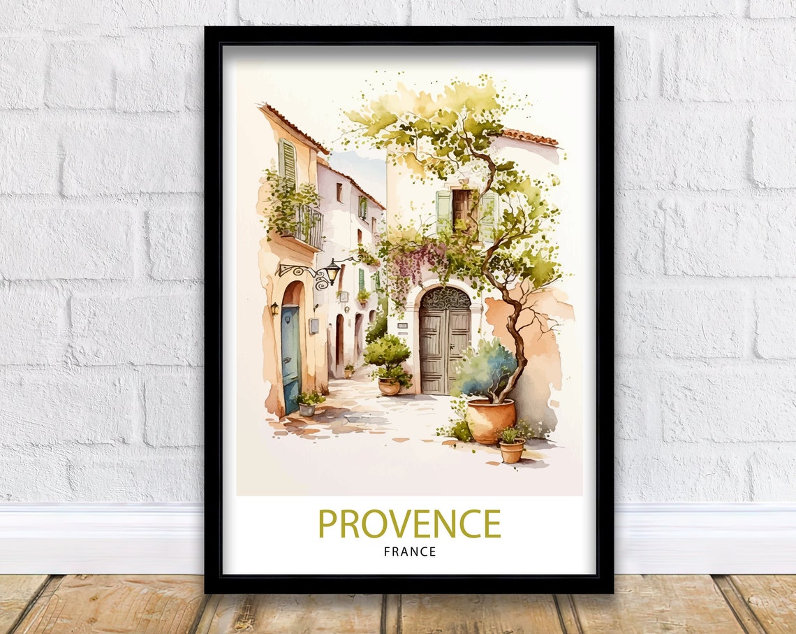 Provence France Travel Print Provence Wall Decor Provence Home Living Decor Provence France Illustration Travel Poster Gift For Provence