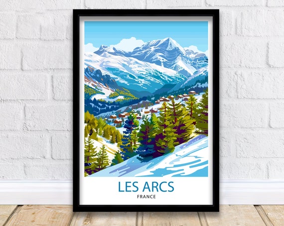 Les Arcs France Print Wall Decor Les Arcs Decor Les Arcs Poster Les Arcs Art Les Arcs Wall Art Gift For Ski Lovers Les Arcs Home Decor