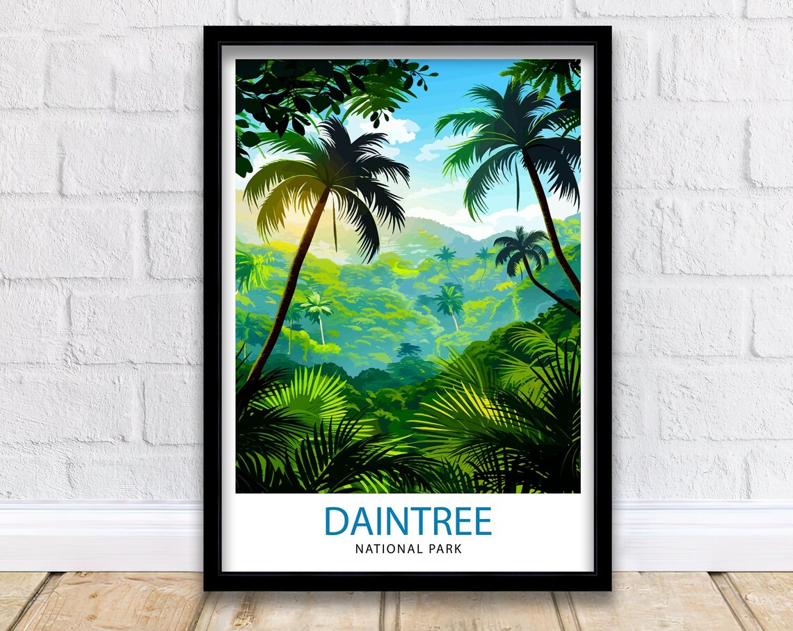 Daintree National Park Australia Rainforest Palms Travel Poster