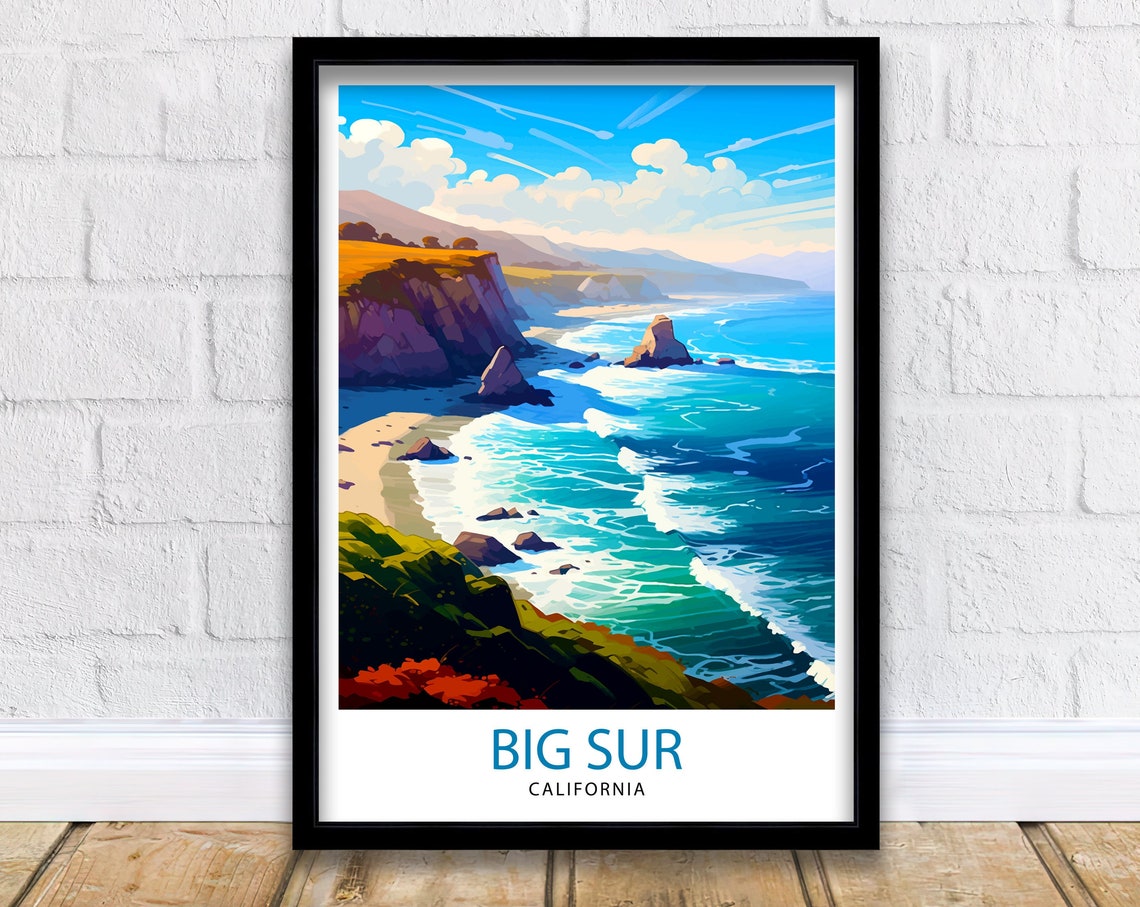Big Sur California Rugged Pacific Coastline Cliffs View Poster